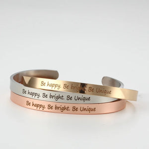 PolishedPlus Bracelet - Be Happy, Be Bright, Be Unique Stainless Steel Bangle