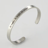 PolishedPlus Bracelet - Be Happy, Be Bright, Be Unique Stainless Steel Bangle