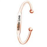 Custom Copper Beads Bangle Love Letter for Her