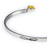 LOVE Letter Titanium Birth Stone Bracelet Personalized for Women