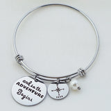 PolishedPlus Inspirational Adjustable Bangle Bracelet for Women
