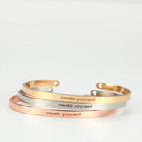 PolishedPlus Stainless Steel Inspirational Letter Bracelet for Women