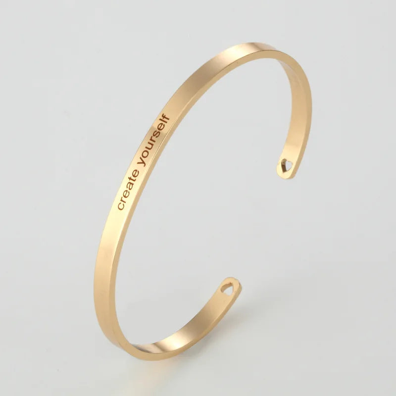 PolishedPlus Stainless Steel Inspirational Letter Bracelet for Women