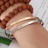 PolishedPlus Stainless Steel Inspirational Letter Bracelet for Women
