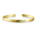 PolishedPlus Engravable Stainless Steel Bangle - Personalized Letter for Women