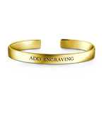 PolishedPlus Engravable Stainless Steel Bangle - Personalized Letter for Women