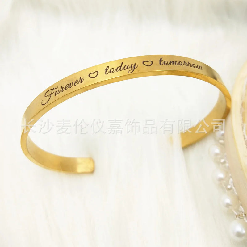 PolishedPlus Forever Today Tomorrow Inspirational Bangle