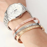 PolishedPlus Stainless Steel Bangle Letter Personalized Bracelet for Women