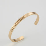 PolishedPlus Stainless Steel Bangle Letter Personalized Bracelet for Women