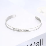 PolishedPlus Infinite Love Stainless Steel Bangle Letter Bracelet Gift