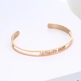 PolishedPlus Infinite Love Stainless Steel Bangle Letter Bracelet Gift