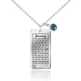 PolishedPlus Engraved Date Necklace Birthstone