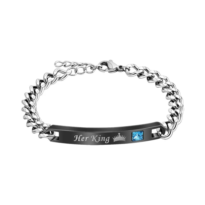 Personalized Name Bracelet Stainless Steel Bangle Couples Adjustable