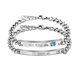 Personalized Name Bracelet Stainless Steel Bangle Couples Adjustable
