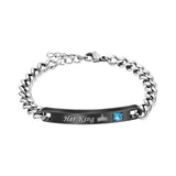 Personalized Name Bracelet Stainless Steel Bangle Couples Adjustable