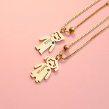 Customized Name Necklace with Birthstone Pendant