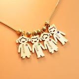 Customized Name Necklace with Birthstone Pendant