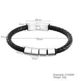 Custom Family Name Bracelet Braided Leather Beads Bangle for Men Fathers