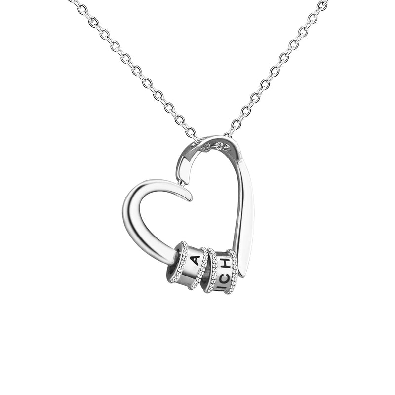 Heart Shape Pendant Necklace Personalized for Mom Christmas Gift