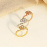 Geometric Rhombic Crystal Bracelet Rings Set Adjustable Jewelry Women