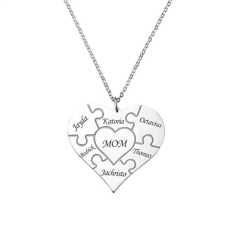 PolishedPlus Family Names Puzzle Necklace Mother's Gift