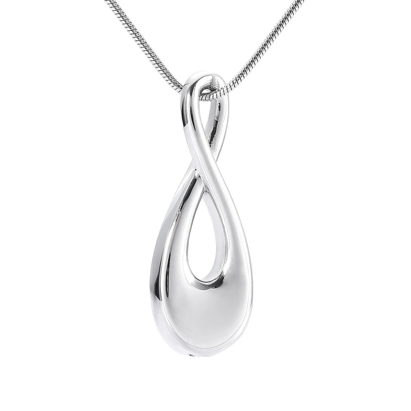 Infinity Ash Keepsake Urn Necklace for Pet/Human Memorial Jewelry