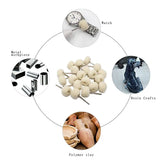 Soft Cotton Mounted Polishing Wheel Set, 3/32 Shank, Pack of 20 Pieces