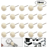 Soft Cotton Mounted Polishing Wheel Set, 3/32 Shank, Pack of 20 Pieces
