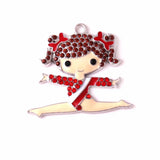 Polychromatic Gymnast Rhinestone Pendant Jewelry for Women