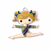 Polychromatic Gymnast Rhinestone Pendant Jewelry for Women