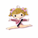 Polychromatic Gymnast Rhinestone Pendant Jewelry for Women