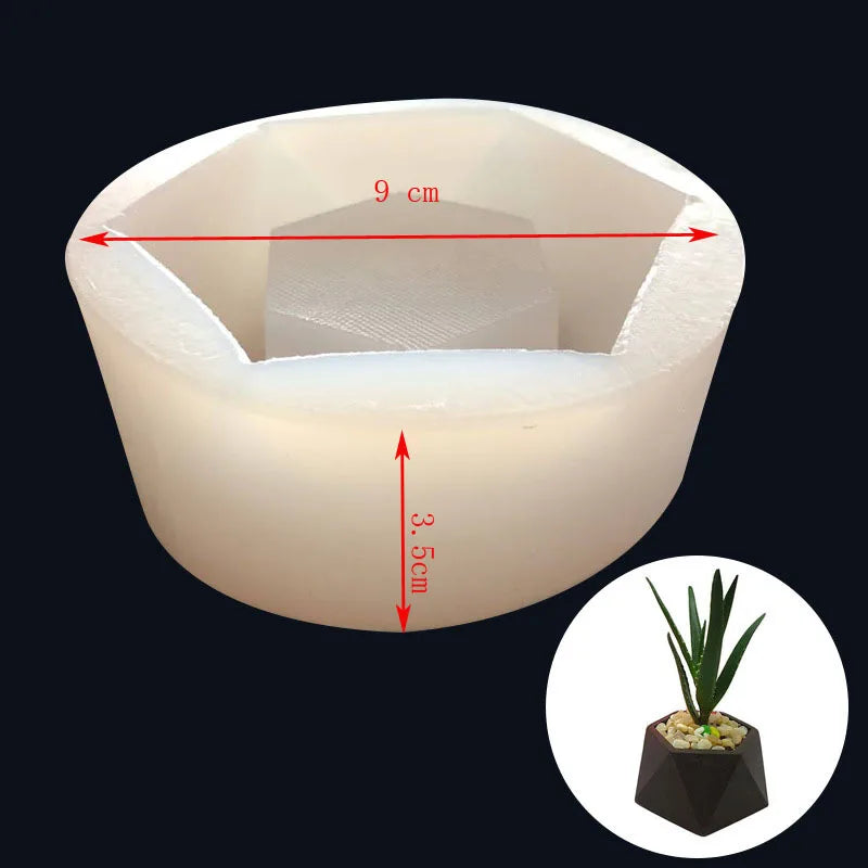 Polygonal Silicone Mold Epoxy Resin for Small Flowerpot Jewelry Storage Box
