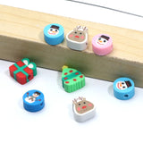 Christmas Pattern Polymer Clay Beads 9-12mm for DIY Jewelry Making