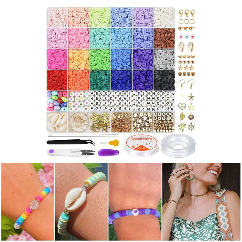 Polymer Clay Beads Jump Rings Elastic Wire Earring Hooks DIY Jewelry Making