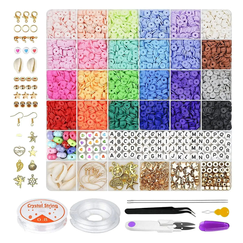 Polymer Clay Beads Jump Rings Charms Metal Bead for Jewelry Making DIY