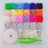 Polymer Clay Beads Set for Boho Bracelet Making