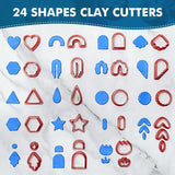 Polymer Clay Cutter Set - 24 Shapes, 16 Round Cutters, 60 Earring Accessories