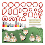 Polymer Clay Cutter Set - 24 Shapes, 16 Round Cutters, 60 Earring Acc