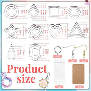 Polymer Clay Cutters Earring Cutters Stainless Steel Cutter with Earring Cards