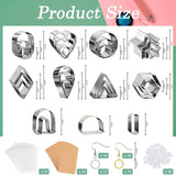 Polymer Clay Earring Cutters Set, 27Pcs with Cards and Hooks, 11 Shapes