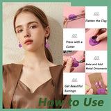 Polymer Clay Earring Cutters Set, 27Pcs with Cards and Hooks, 11 Shapes