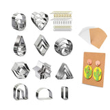 Polymer Clay Earring Cutters, 27Pcs Set with Cards and Hooks, 11 Shapes