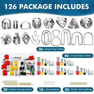 Polymer Clay Cutters Kit Steel Clay Earring Cutters Baking Mould Punch Tools