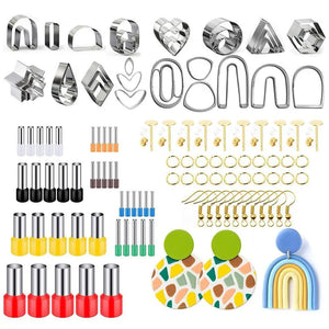Polymer Clay Cutters Kit Steel Clay Earring Cutters Baking Mould Punch Tools
