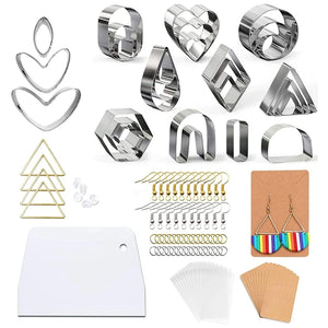 Stainless Steel Clay Cutters with Earring Hooks and Frame for Jewelry Making