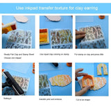 Polymer Clay Texture Stamp Sheets Flower Leaf Pattern DIY Embossing Mat