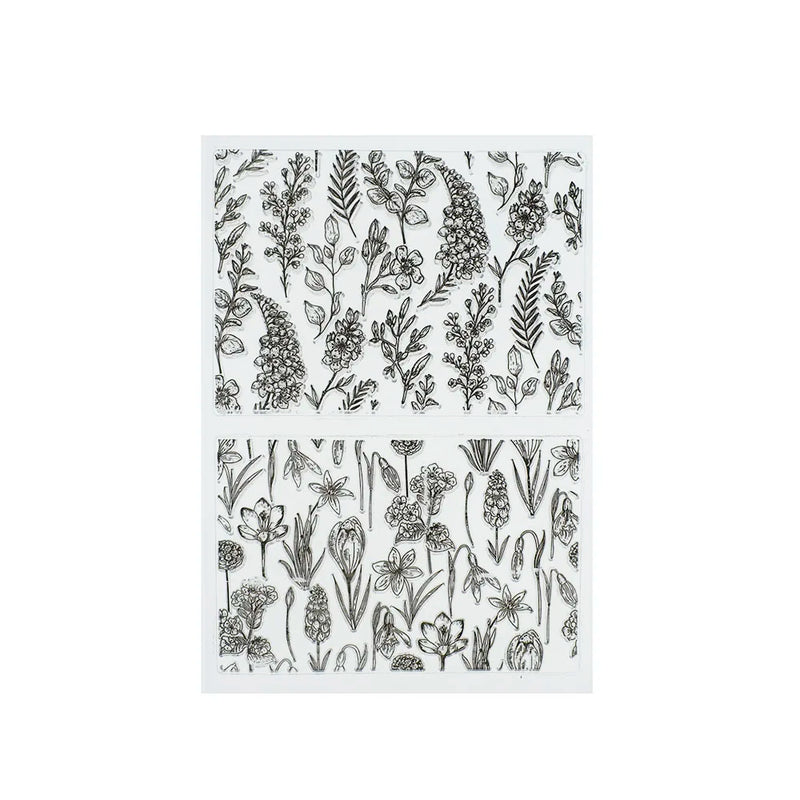 Polymer Clay Texture Stamp Sheets Flower Leaf Pattern DIY Embossing Mat