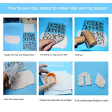 Polymer Clay Texture Stamp Sheets Flower Leaf Pattern DIY Embossing Mat