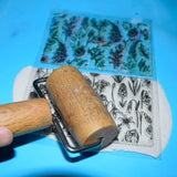 Polymer Clay Texture Stamp Sheets Flower Leaf Pattern DIY Embossing Mat