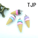 Polymer Clay Ice Cream Resin Food Necklace Charms Keychain Pendant Neckla...